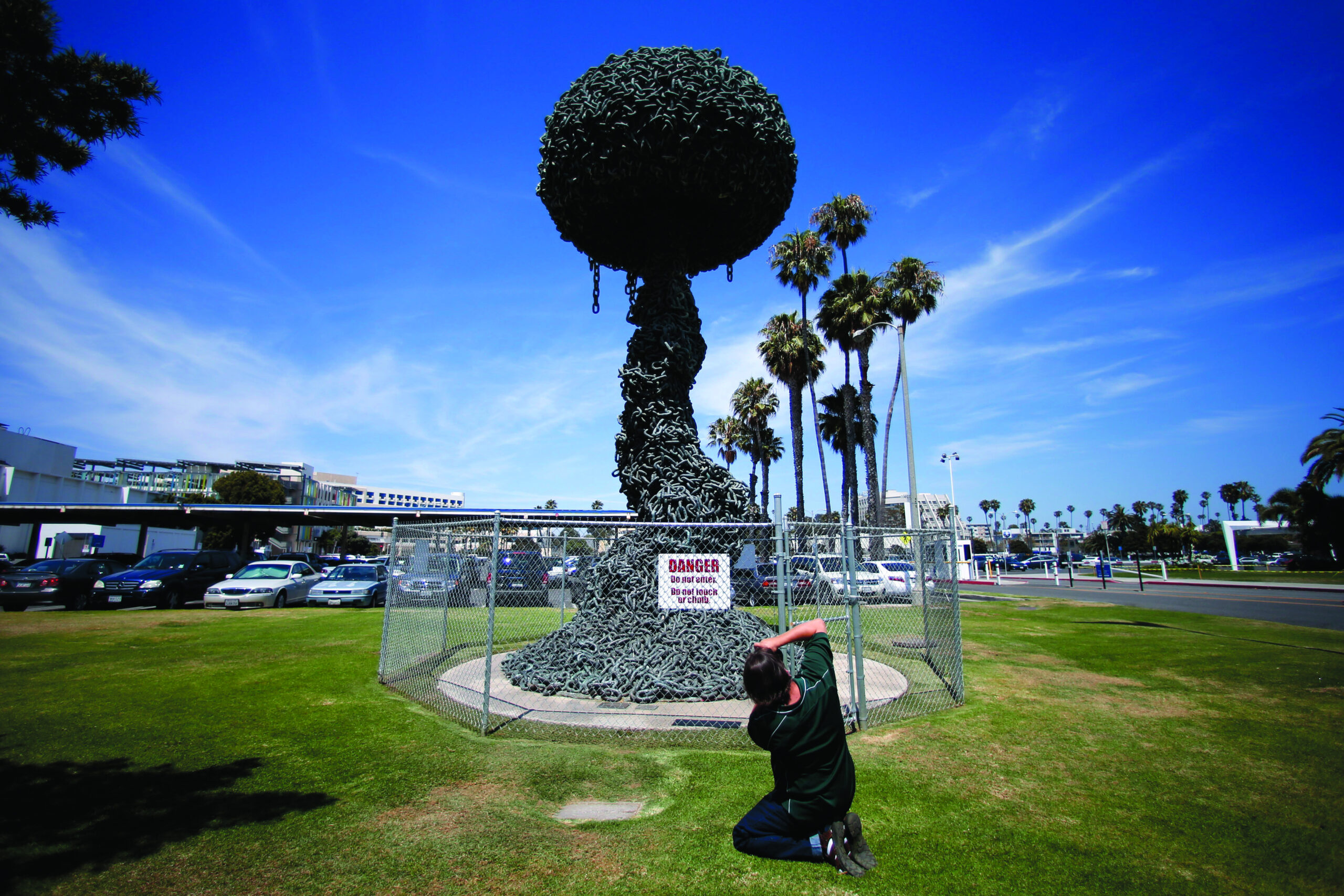 Aging anti-war sculpture prompts explosive debate