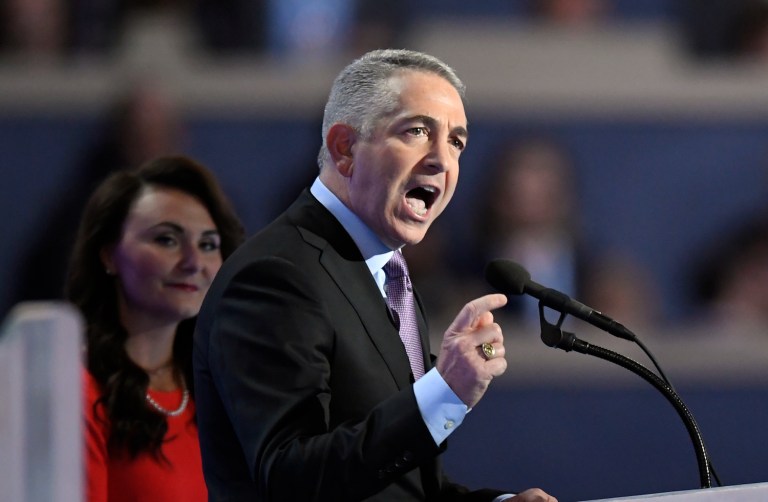 Two Republicans announced on the DNC stage that they would be voting for Democrats for the first time. (AP Photo/Mark J. Terrill)