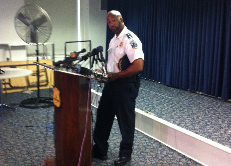 Assistant Metropolitan Police Chief Lamar Greene speaks during a Friday news conference. (Jacob Demmit/Examiner)
