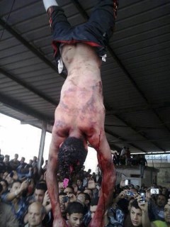 Egypt vigilantes hang 2 thieves by feet in public