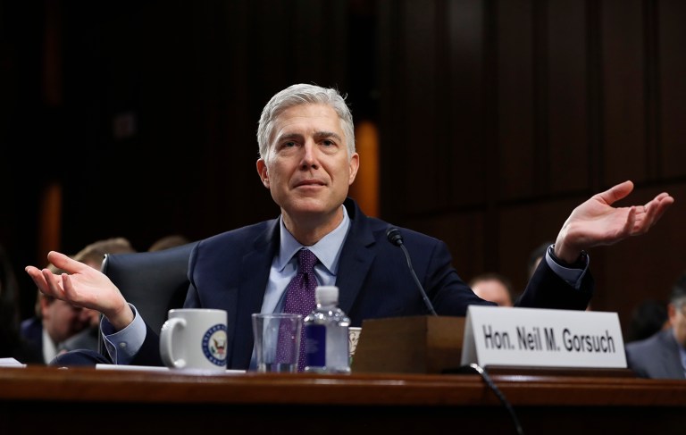 Supreme Court Justice nominee Neil Gorsuch said he would consider the camera issue as he would any other case.tee. (AP Photo/Pablo Martinez Monsivais)