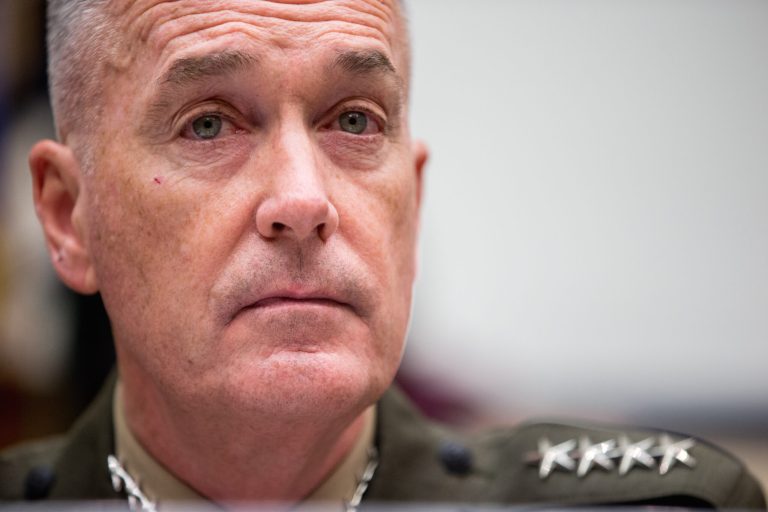 Joint Chiefs Chairman Gen. Joseph Dunford Jr. said Russia's intervention in Syria propped up the regime of Assad. (AP Photo/Andrew Harnik)