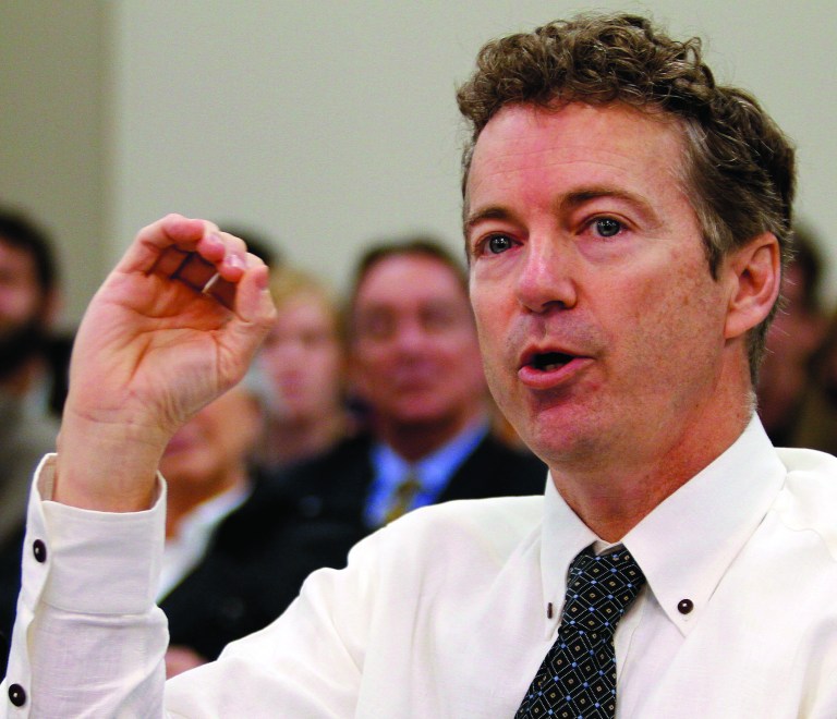 Sen. Rand Paul, R-Ky., testifies before a state legislative committee on the legalization of growing hemp at the Capitol Annex in Frankfort, Ky., Monday, Feb. 11, 2013. (AP Photo/James Crisp)