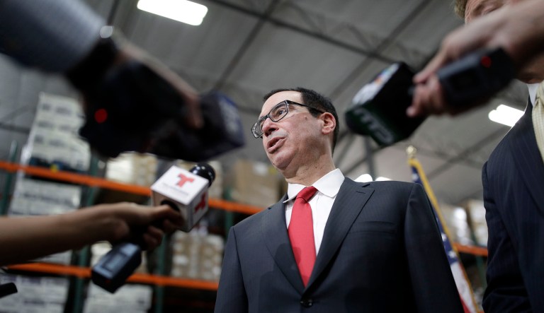 Treasury Secretary Steven Mnuchin said Thursday that the Trump administration has put forward a 