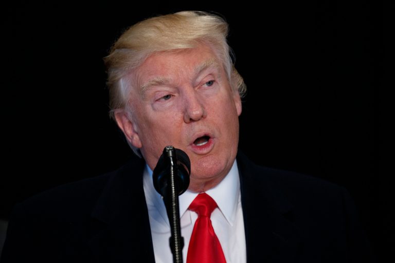 President Trump praised Rep. Keith Ellison, D-Minn., for predicting that Trump would win the GOP nomination. (AP Photo/Evan Vucci)