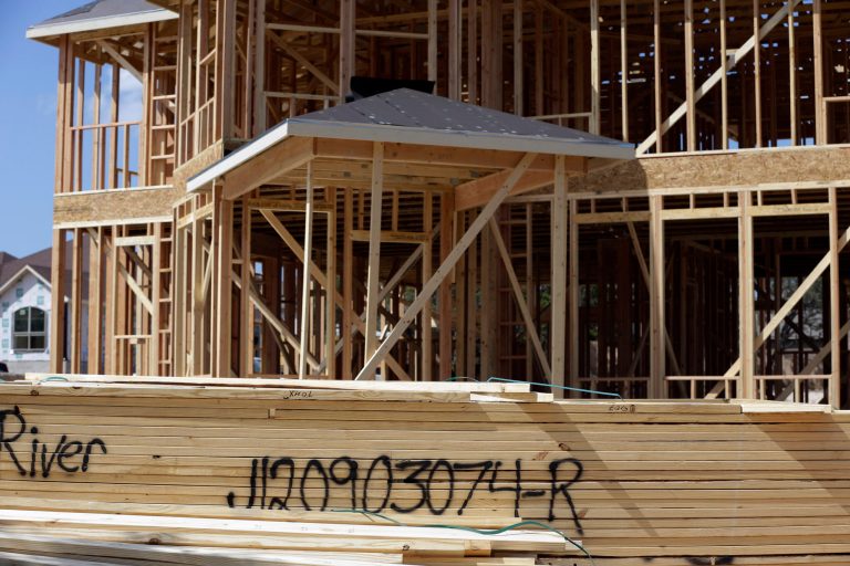 New home construction is seen in San Antonio, Tuesday, Sept. 25, 2012. (AP Photo/Eric Gay)