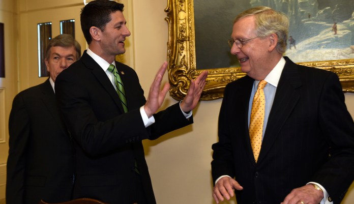 House Speaker Paul Ryan is ready to turn to entitlements. Senate Majority Leader Mitch McConnell is not. (AP Photo/Susan Walsh)