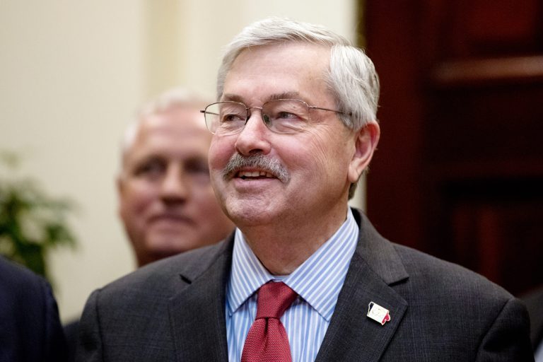 Iowa Gov. Terry Branstad earned bipartisan praise from members of the Senate Foreign Relations Committee on May 2 for his firsthand experience on key issues in the U.S.-China relationship. (AP Photo/Andrew Harnik)