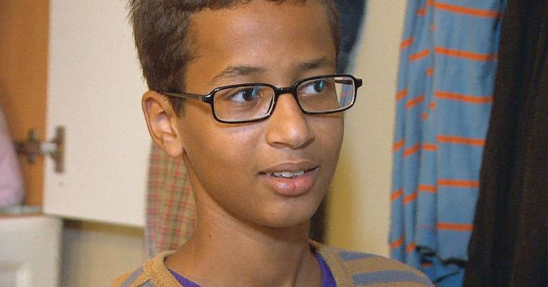 Ahmed Mohamed, known as a tinkerer who has made his own radios and repairs his own go-kart, was then punished with a three-day suspension. (Taken from Facebook page 