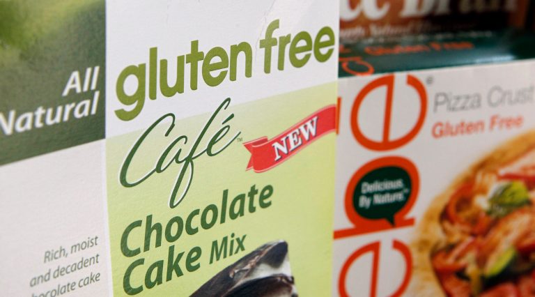 FILE - In this Aug. 2, 2013, file photo, a variety of foods labeled Gluten Free are displayed in Frederick, Md., Friday, Aug. 2, 2013. Starting this week, 
