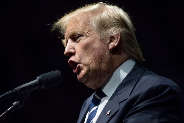 FILE - In this Dec. 9, 2016 file photo, President-elect Donald Trump speaks in Grand Rapids, Mich. Trump says he'll reduce the costs of the Pentagon's weapons programs. He is also looking at a hiring freeze and potential jobs cuts. (AP Photo/Andrew Harnik)