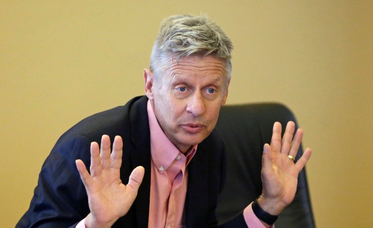 In the end, Gary Johnson's 4 million votes are only enough for about 3 percent of the popular vote. (AP Photo/Rick Bowmer, File)