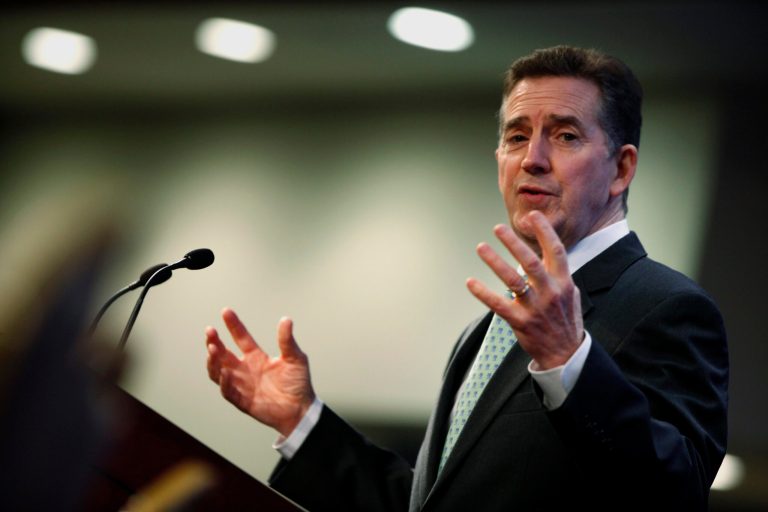 Former Republican South Carolina Sen. Jim DeMint, president of the Heritage Foundation, speaks at the Heritage Action for America 2014 Conservative Policy Summit in Washington, Monday, Feb. 10, 2014. (AP Photo/Charles Dharapak)