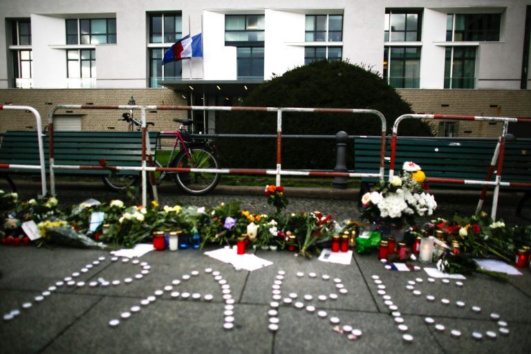 French President Francois Hollande said more than 120 people died Friday night in shootings at Paris cafes, suicide bombings near France's national stadium and a hostage-taking slaughter inside a concert hall.  (AP Photo/Markus Schreiber)