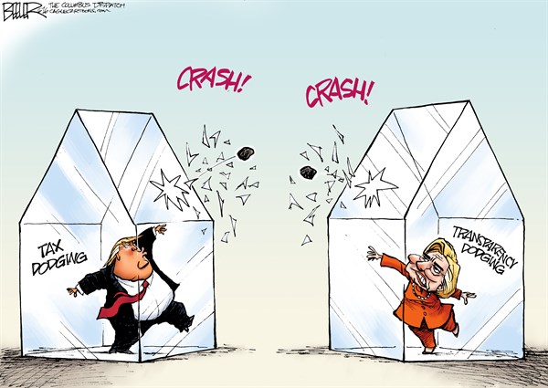 Editorial cartoon: Glass houses