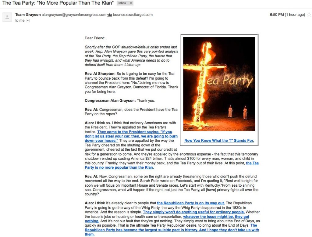 Dem. Rep Uses Burning Cross to Spell ‘Tea Party’