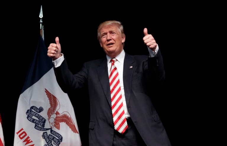 Republican presidential candidate Donald Trump is 