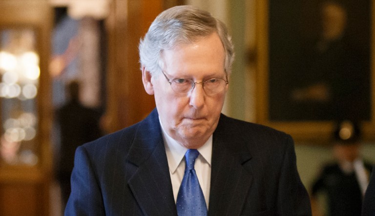Senate Majority Leader Mitch McConnell said Democrats will have to work with him on a replacement if he's able to pass a bill that guts the law. (AP Photo/J. Scott Applewhite, File)