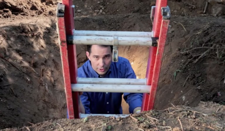 Since Walker was starring in his own ad, he would have to file an OSHA complaint against himself. (YouTube)