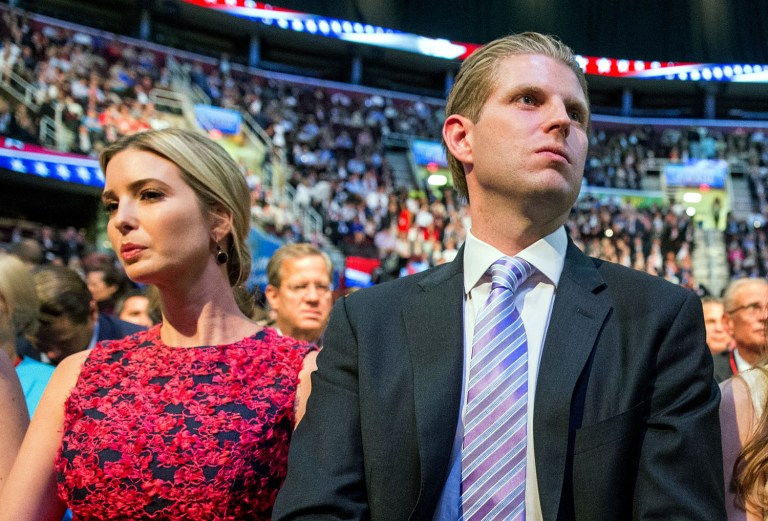 Eric Trump says his younger sister, Ivanka, 