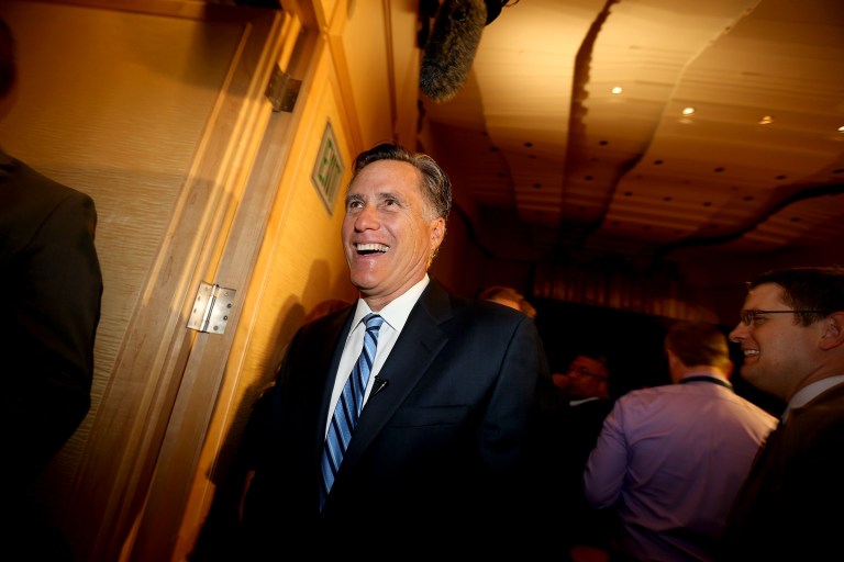 Former Republican presidential candidate Mitt Romney has been critical of front-runner Donald Trump on Twitter in recent weeks. (Laura Seitz/The Deseret News via AP)