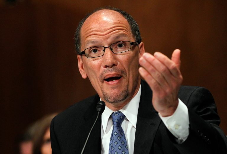 Thomas Perez, assistant attorney general for civil rights, is set to have his nomination as secretary of labor voted on by a Senate committee Thursday. (AP Photo/Molly Riley)