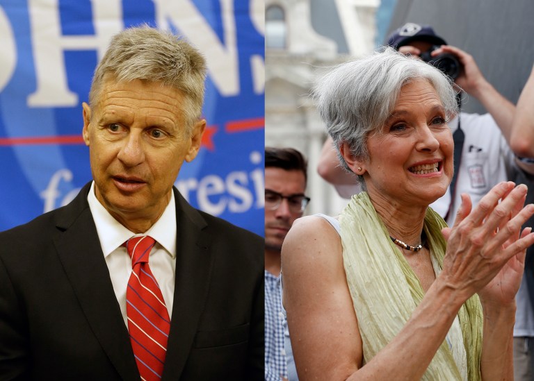 The unpopularity of Hillary Clinton and Donald Trump have left many voters looking for another option. (AP Photo/John Raoux)