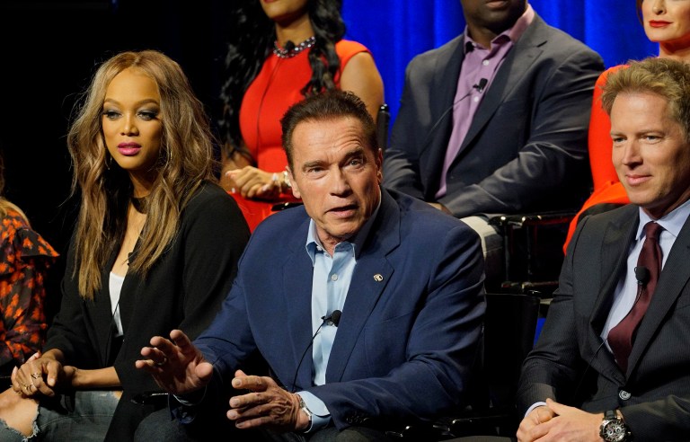 Actor Arnold Schwarzenegger weighed in on Jimmy Fallon's late night show Wednesday on what catchphrase he will use as the host of 