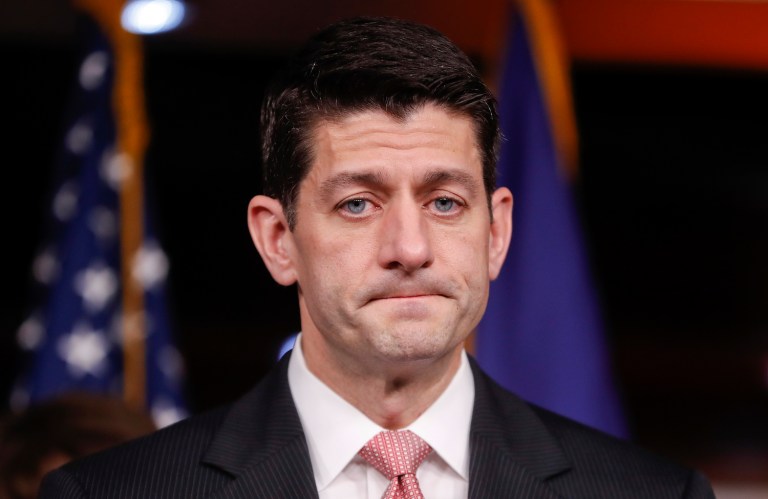 Ryan told Republicans the House will focus next week on passing a spending bill to keep the government open past an April 28 deadline. (AP Photo/Pablo Martinez Monsivais)