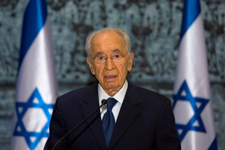 FILE - In this file photo taken Saturday, Jan. 11, 2014, Israel's President Shimon Peres delivers a statement following the death of late Israeli Prime Minister Ariel Sharon at the President's residence in Jerusalem. Among those vying to become Israel's next president are a former defense minister, a former foreign minister, a former finance minister, a respected long-serving lawmaker and a Nobel Prize winner. Amazingly, the man they all seek to replace has held all of those titles and more during a legendary 65-year political career. (AP Photo/Sebastian Scheiner, File)