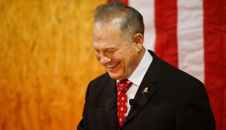 Former Alabama Chief Justice and U.S. Senate candidate Roy Moore has maintained his innocence in the face of numerous allegations of sexual misconduct, claiming his accusers are lying. (AP Photo/Brynn Anderson)