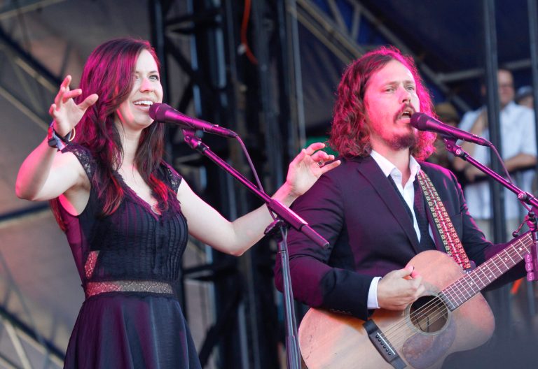   FILE - In this Oct. 14, 2012 file photo, John Paul White and Joy Williams of The Civil Wars perform at the Austin City Limits Music Festival, in Austin, Texas. Williams said Thursday, Dec. 20, 2012, in a Twitter chat that she's been listening to new music, a sign that the Grammy-winning duo who ended their recent European tour due to 'irreconcilable differences' may release a new album in 2013. (Photo by Jack Plunkett/Invision/AP, File)  