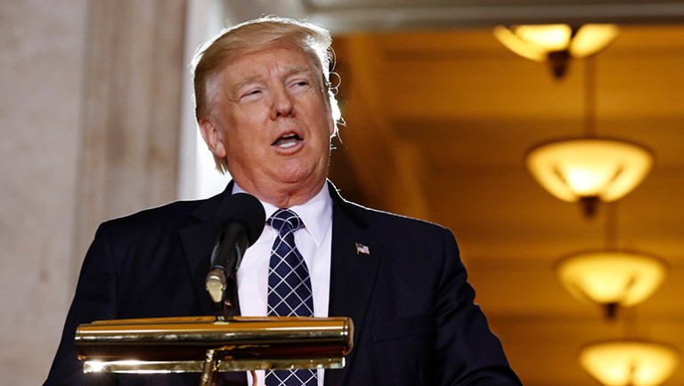 President Trump on Thursday made it clear he's prepared to blame a possible government shutdown on Democrats, who he said are making too many demands for a bill to fund the government through fiscal year 2017. (AP Photo/Carolyn Kaster)
