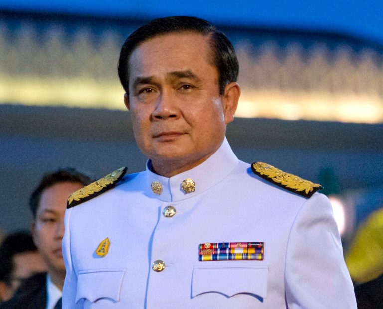 FILE - In this Sept. 4, 2014 file photo, Thailand's Prime Minister Gen. Prayuth Chan-ocha arrives at the government house in Bangkok, Thailand. Thailand's appointed Prime Minister Prayuth makes his first official overseas trip Thursday, Oct. 9, 2014 since seizing power in a military coup. (AP Photo/Sakchai Lalit, File)