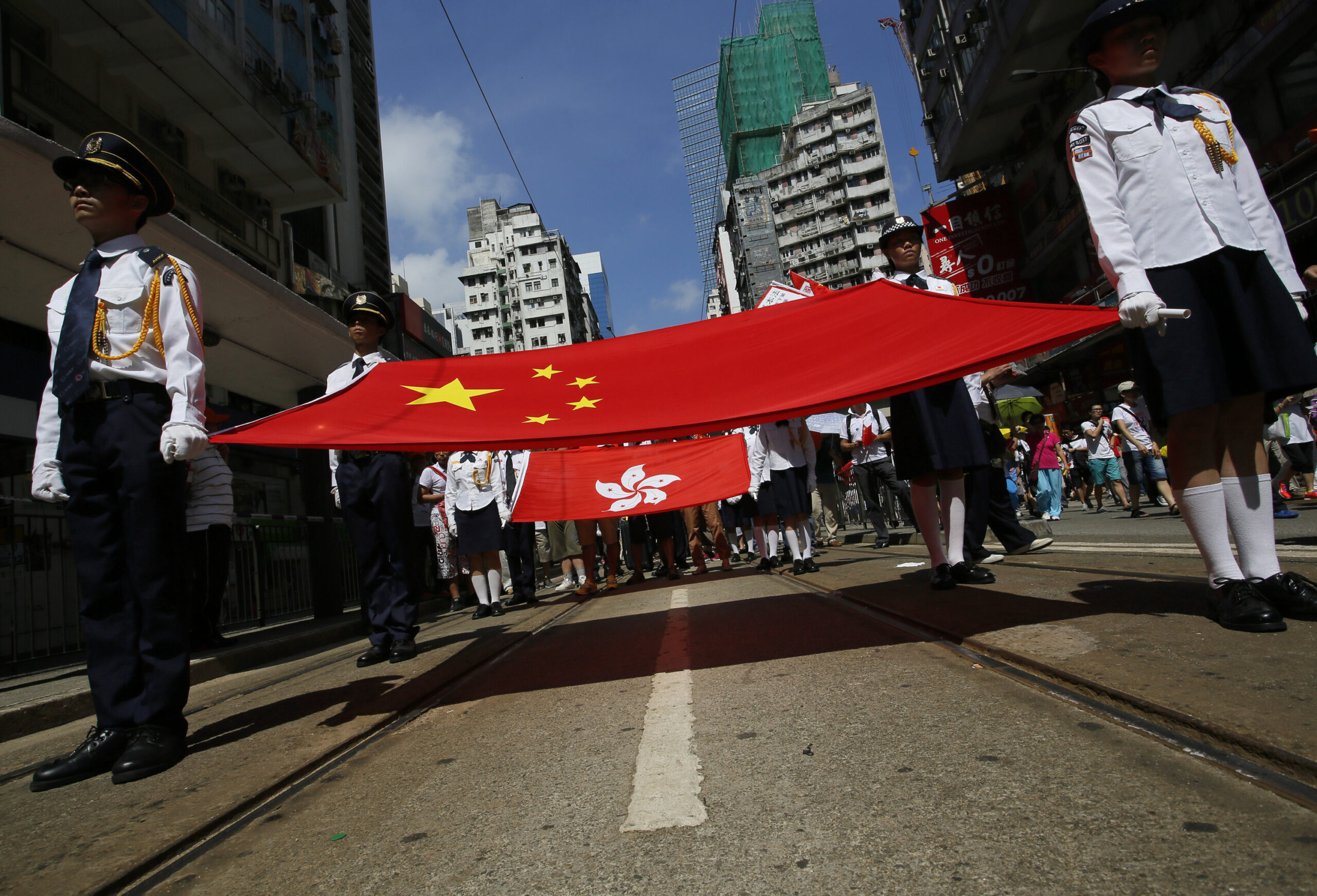 Tens of thousands stage Hong Kong pro-gov’t rally