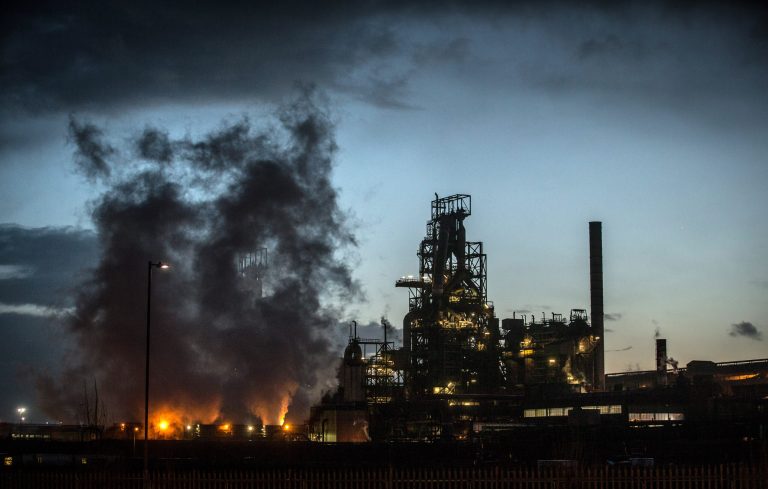 Steam rises from the blast furnaces at the Tata owned steel works on January 15, 2015 in Port Talbot, Wales. (Photo by Matt Cardy/Getty Images)
