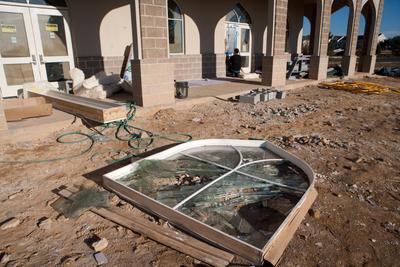 The construction site of the Ahmadiyya Muslim Community Mosque in Chantilly, Virginia. Authorities say the mosque was attacked by vandals. Tuesday, Jan 31, 2012
