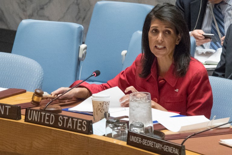 Haley warned Russia to stop 