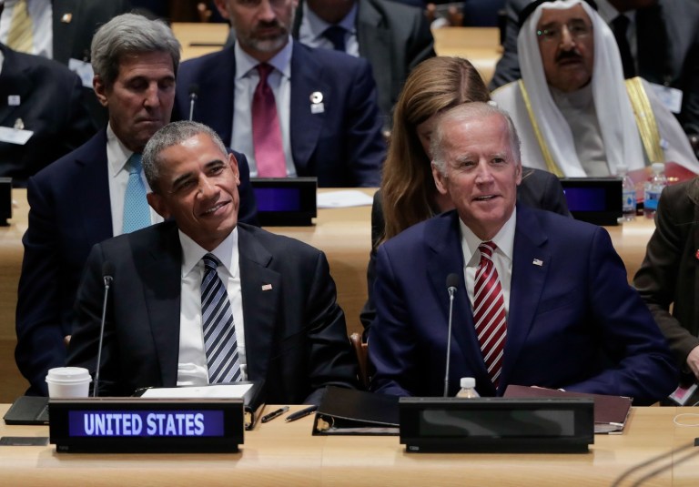 Biden remarked that he didn't agree with Obama laying down the red-line gauntlet with Syrian leader Bashar Assad. (AP Photo/Julie Jacobson)