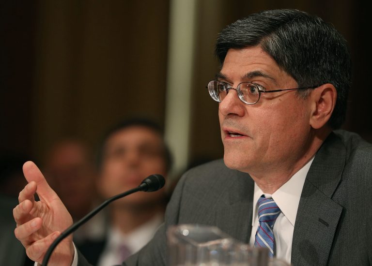 WASHINGTON, DC - FEBRUARY 13:  Treasury Secretary nominee Jack Lew speaks during his confirmation hearing before the Senate Finance Committee, February 13, 2013 in Washington, DC. If confirmed by the U.S. Senate Mr. Lew will replace Tim Geithner as Treasury Secretary.  (Photo by Mark Wilson/Getty Images)