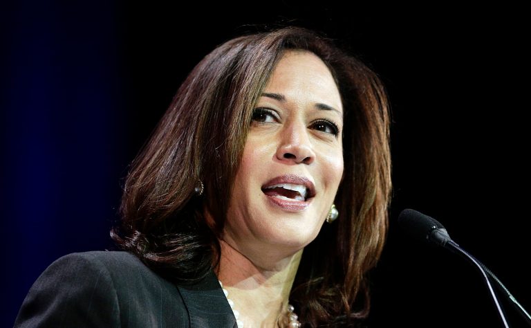 FILE - In this March 8, 2014, file photo, California Attorney General Kamala Harris speaks during a general session at the California Democrats State Convention in Los Angeles. Harris is being challenged for reelection in the November election by attorney Ron Gold, a Republican.(AP Photo/Jae C. Hong, File)