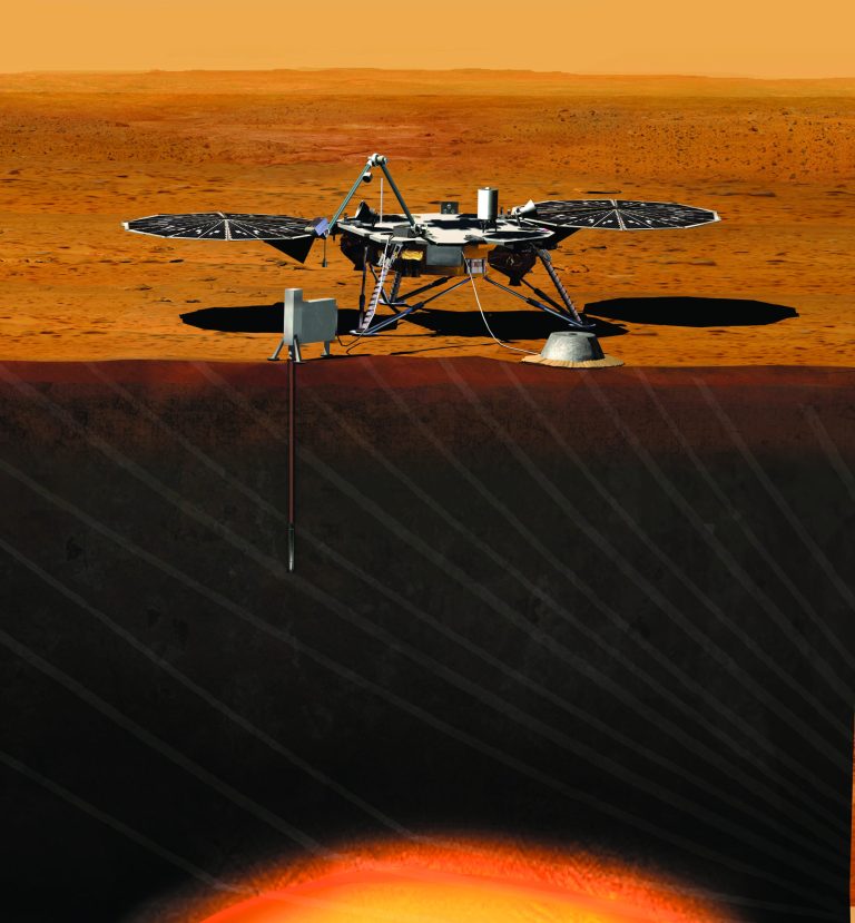 This image provided by NASA shows an artist rendition of the proposed InSight (Interior exploration using Seismic Investigations, Geodesy and Heat Transport) Lander. After driving all around Mars with four rovers, NASA wants to look deep into the guts of the red planet. The space agency decided Monday, Aug. 20, 2012, to launch a relatively low-cost robotic lander in 2016 to check out what makes the Martian core so different from Earth's. NASA's Discovery program picked a project called Insight over missions to a Saturn moon and a comet, drawing complaints from scientists who study other places in our solar system that NASA is too focused on Mars. (AP Photo/NASA)