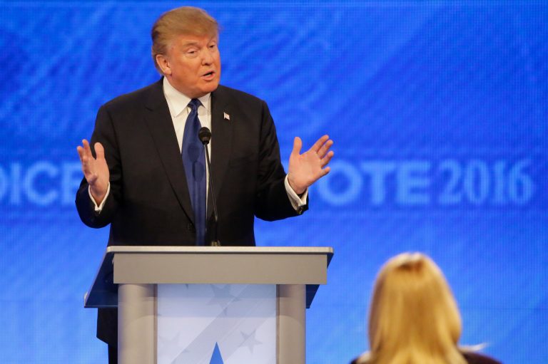 Republican presidential candidate, businessman Donald Trump said President Obama is sending the country 