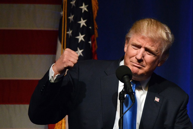 Republican presidential candidate Donald Trump announced he will vote for himself on Election Day. (Butch Comegys/The Times & Tribune via AP)