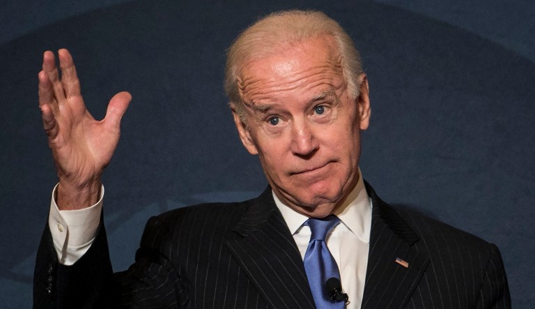The former vice president continues to feel out his White House prospects, and there's nothing at all subtle about it. (Ashlee Rezin/Sun Times via AP)