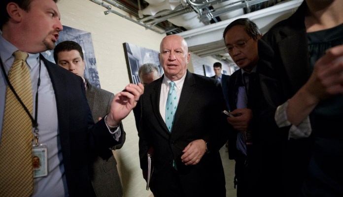 The "Big Six" comprise Cohn, Brady, Ryan, Hatch, Mnuchin, and McConnell. (AP Photo/J. Scott Applewhite)
