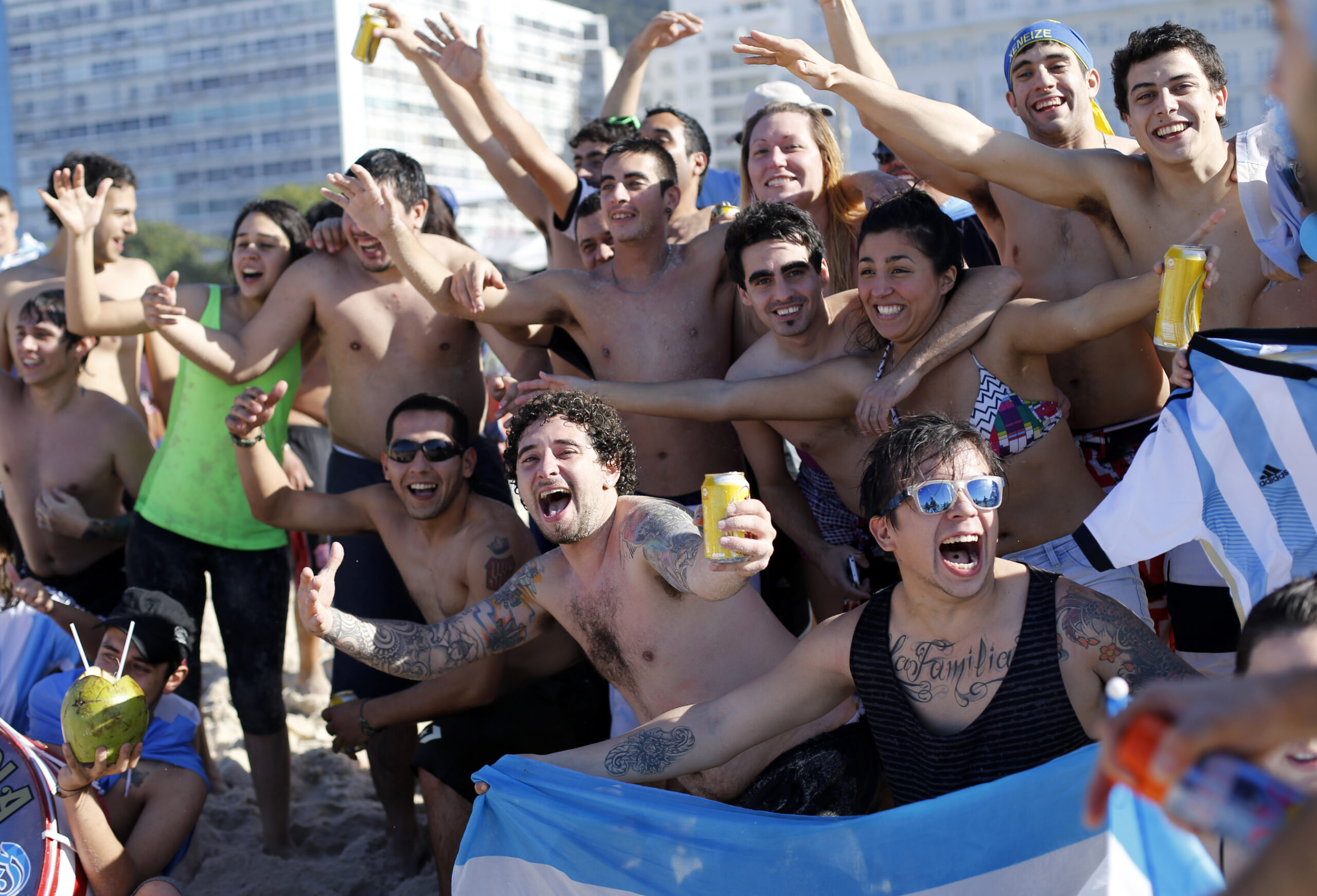 Dejected Argentine fans, elated Germans in Brazil
