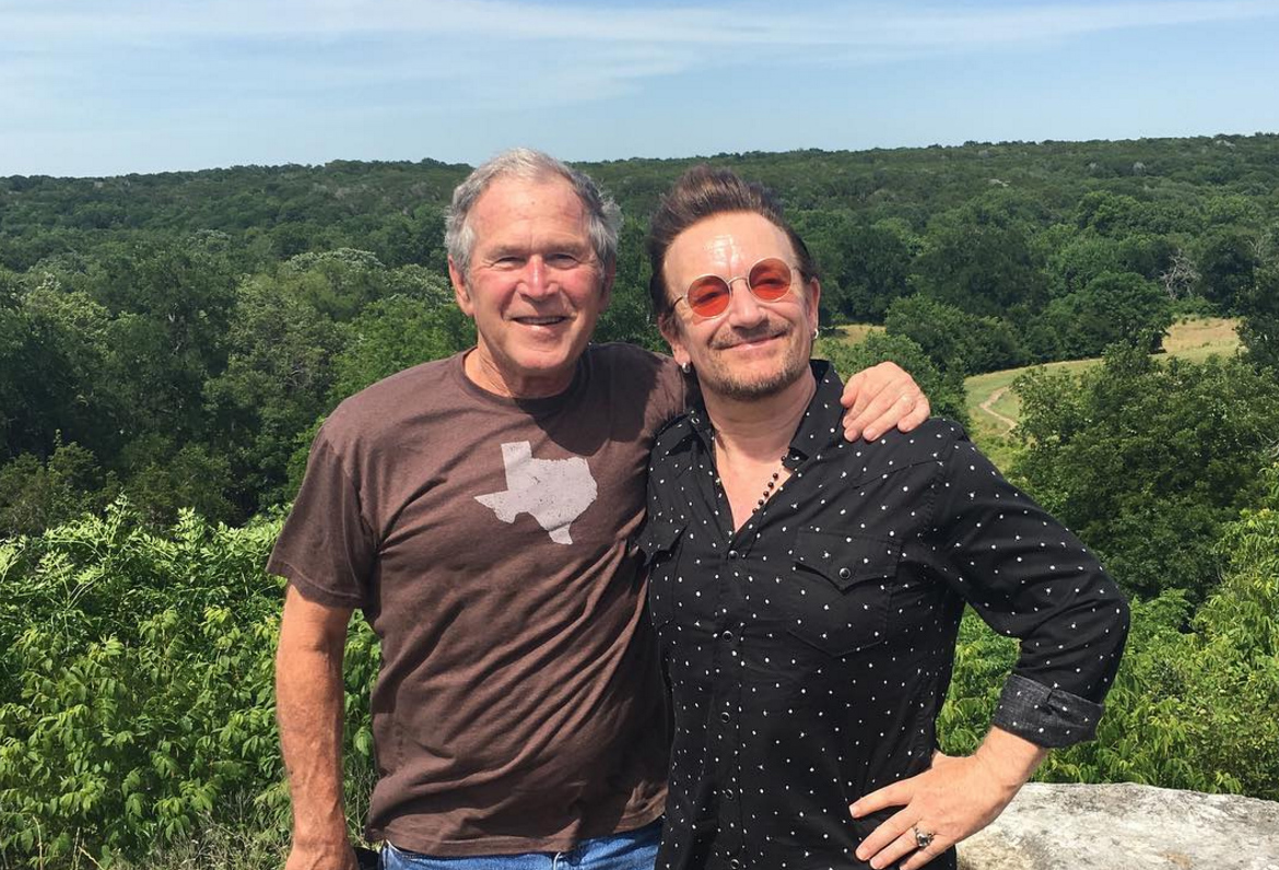 George W. Bush hosts Bono at Texas ranch