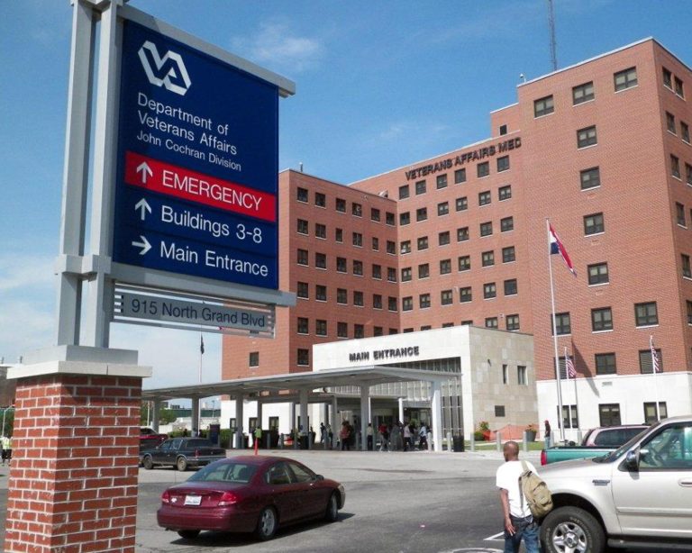 The St. Louis Veterans Affairs Medical Center, seen on Wednesday, May 28, 2014, is among several centers to come under scrutiny. (AP Photo/Jim Salter)