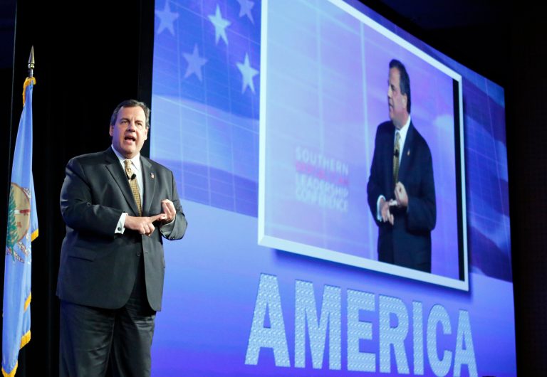 New Jersey Gov. Chris Christie speaks at the Southern Republican Leadership Conference in Oklahoma City, on Friday, May 22, 2015. (AP Photo/Alonzo Adams)